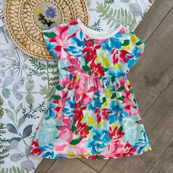 *Play Condition* Old Navy Toddler Girl’s Colorful Floral Casual Dress - Picture 3 of 15